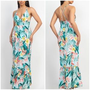 Tropical Floral Maxi Dress